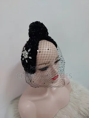 Black Band Facinator With Veil