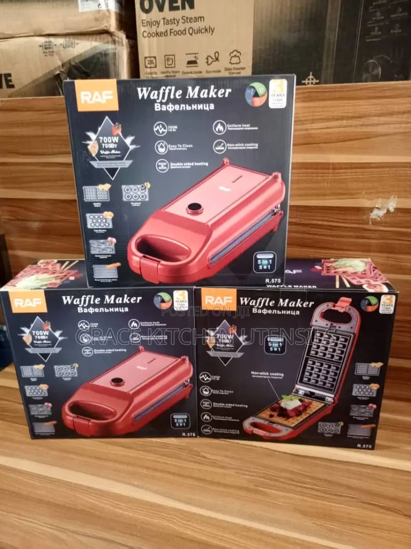 Raf New 5 in 1 Donut Nuts Maker Toaster Grill Panini Waffle