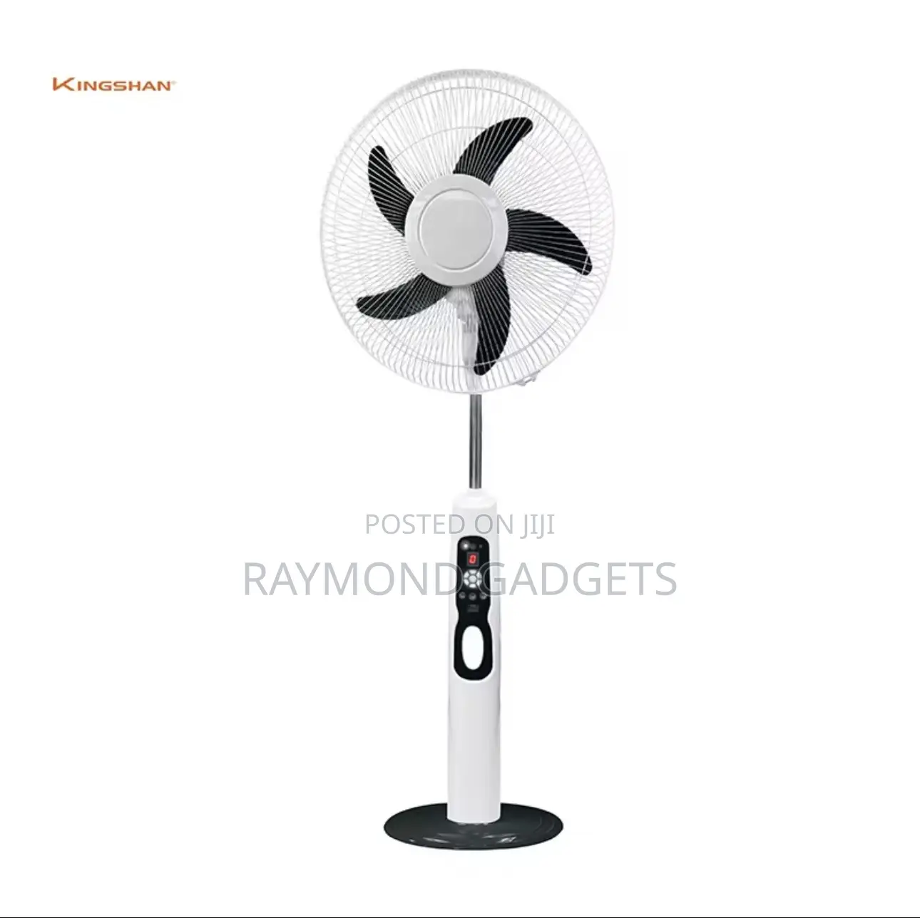 18” Rechargeable Standing Fan With Solar Panel Led Light