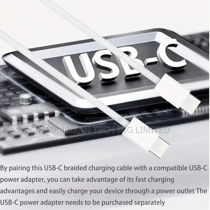 60w Type-C Woven Charge Cable Usb C to Usb C