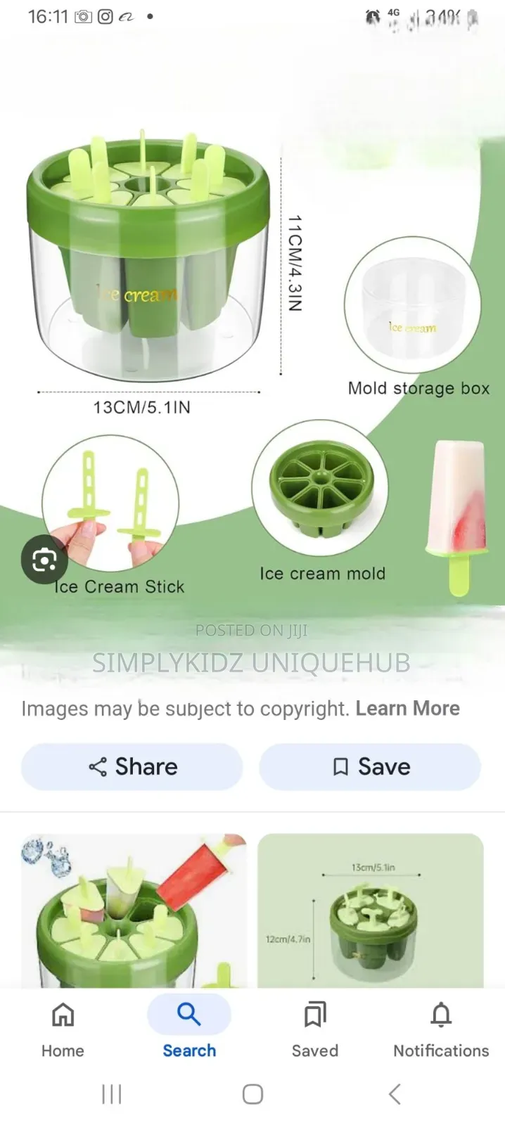 Silicone Popsicle Mold /Ice Cream Candy Maker