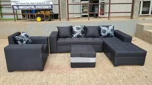 L-Shape Sofa and Single Chair Table Fabric Couch Flsblfl6