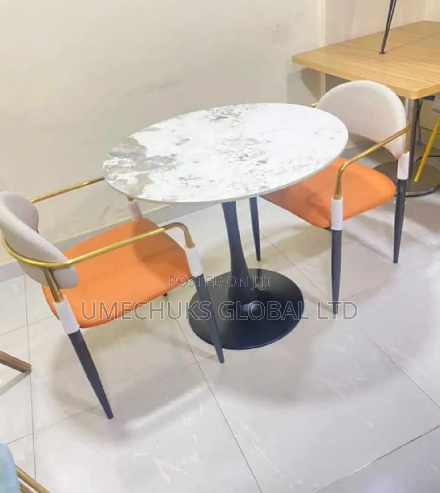 Coffee/Dinning Marble Top Table With 2 Chairs