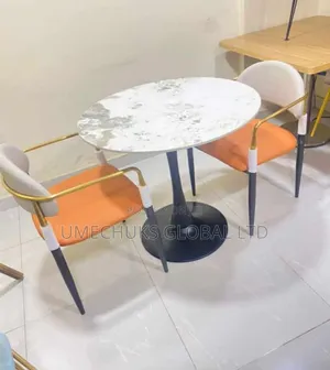 Coffee/Dinning Marble Top Table With 2 Chairs