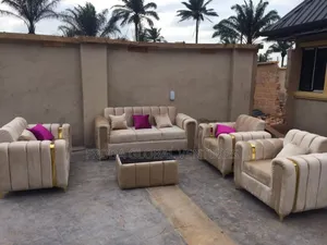 7 Seaters Quality Sofa Chairs With Table. Fabric Couches