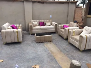 7 Seaters Quality Sofa Chairs With Table. Fabric Couches