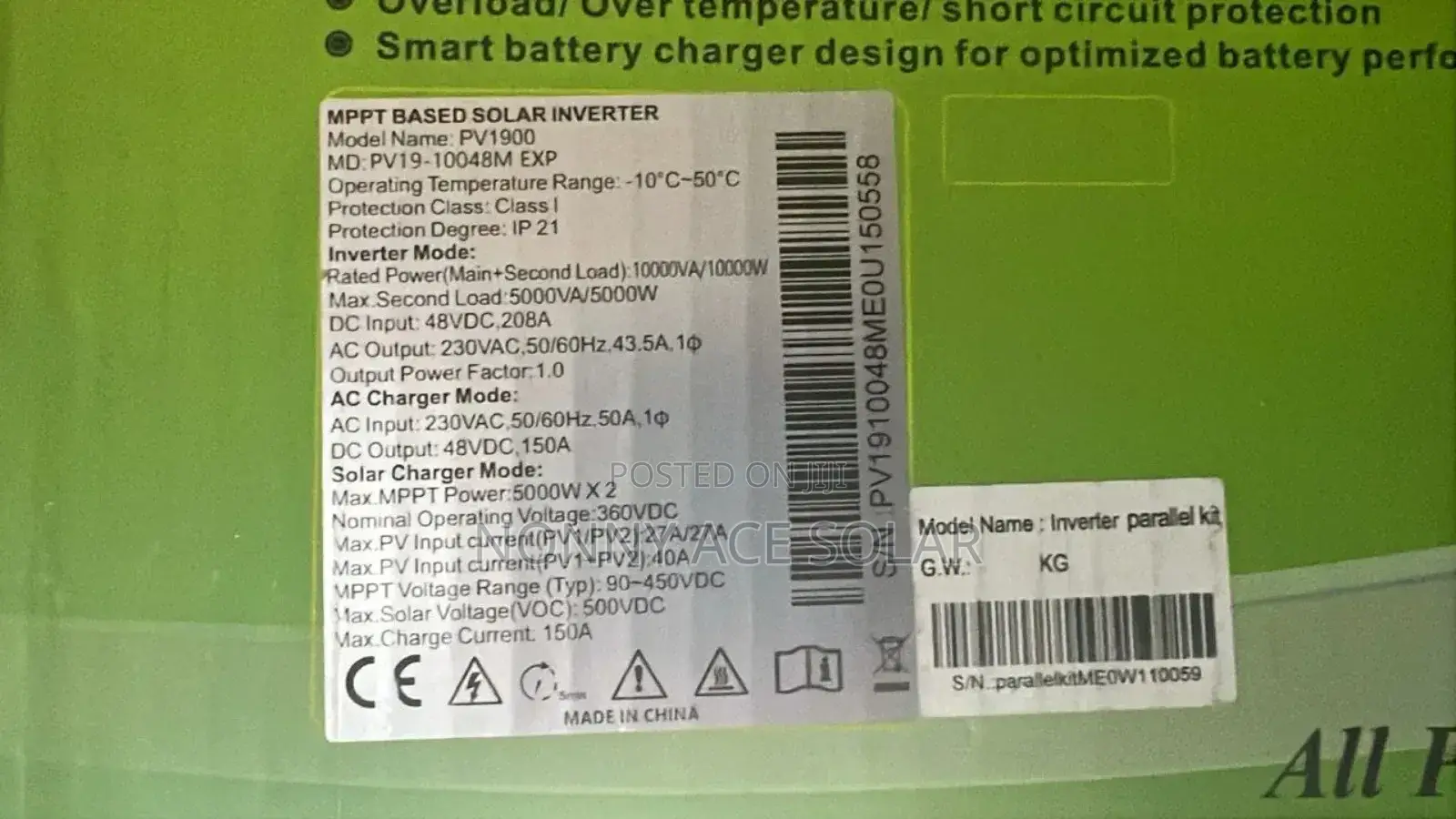 Must 10kva 48v Hybrid Inverter With High v MPPT Controller