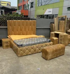 Marvelous Set of 6 by 6 HDF Upholstery Wooden Padded Bedframe