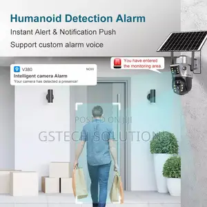Dual-Screen Wifi Solar Powered Battery PTZ Camera V380 Pro