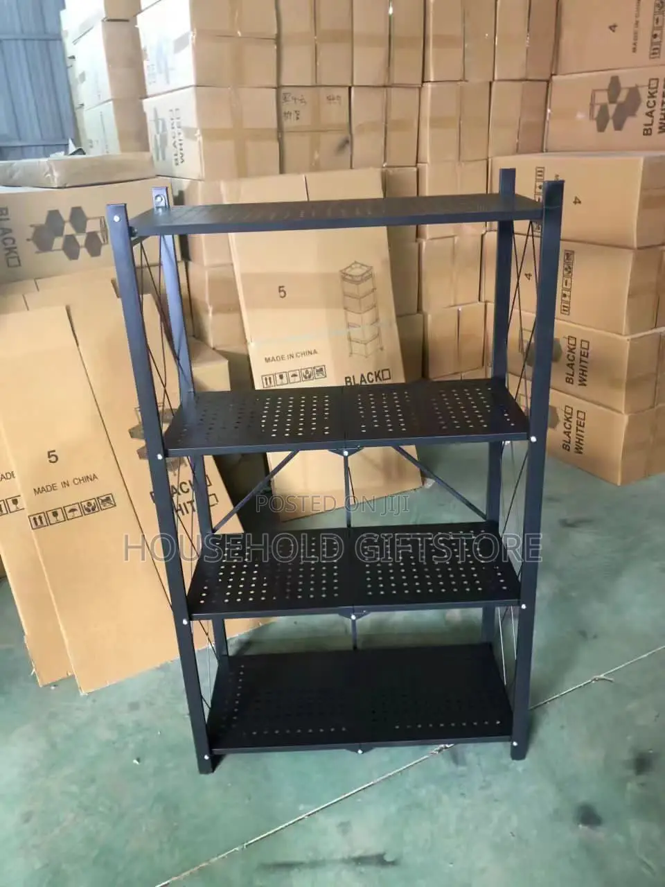 4 Layers Foldable Metal Kitchen Storage Shelf
