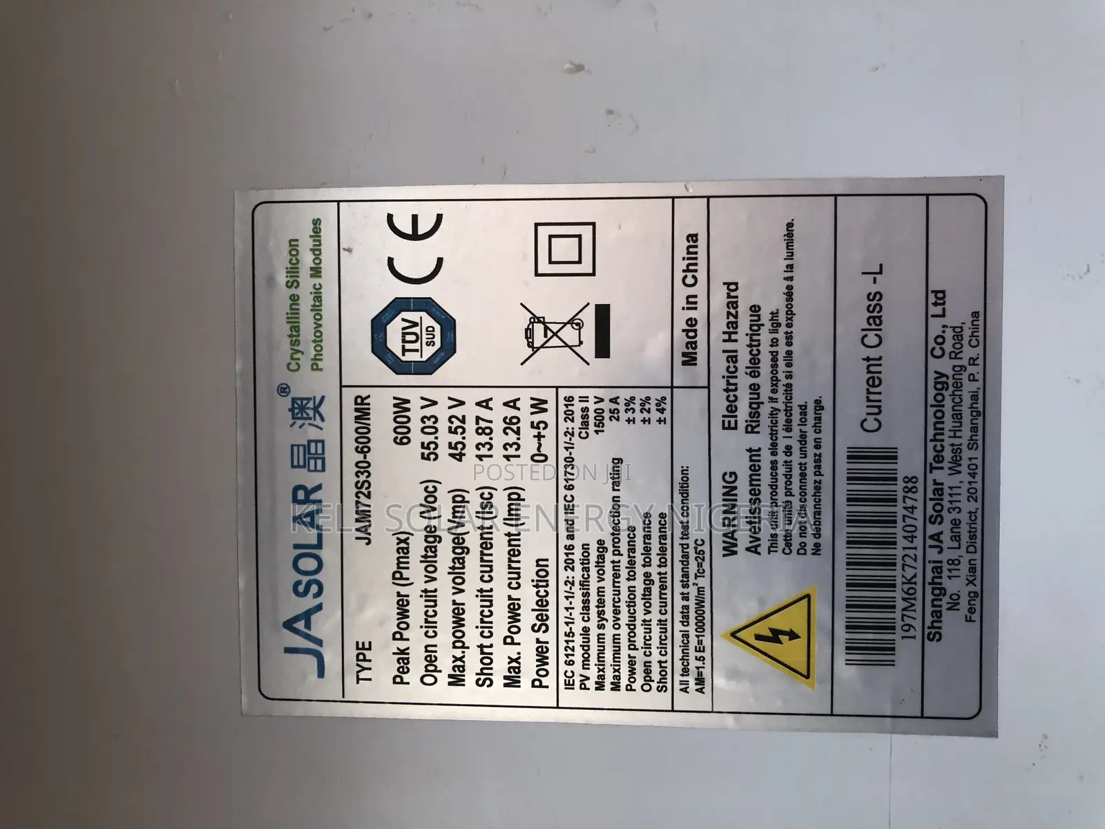 600watts Halfcut Jasolar Panel