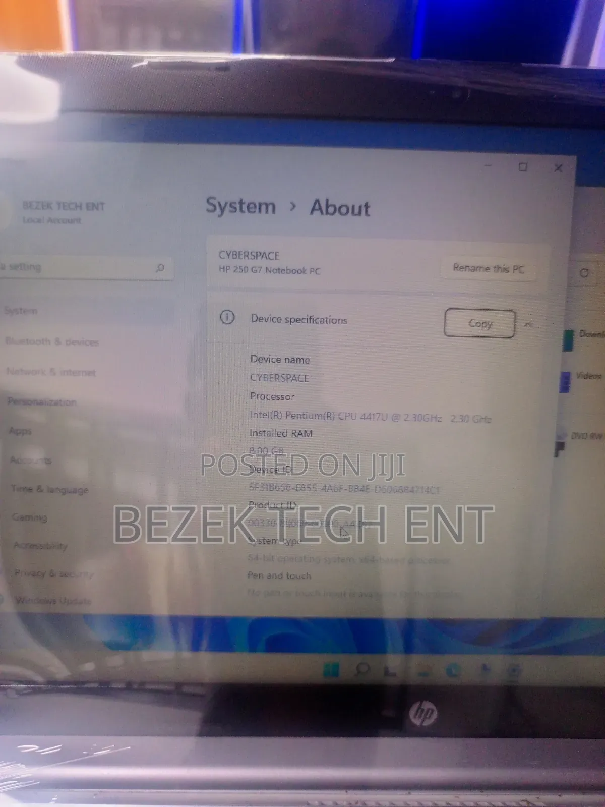 New Laptop HP 250 G7 8GB Intel Pentium HDD+SSD 1T