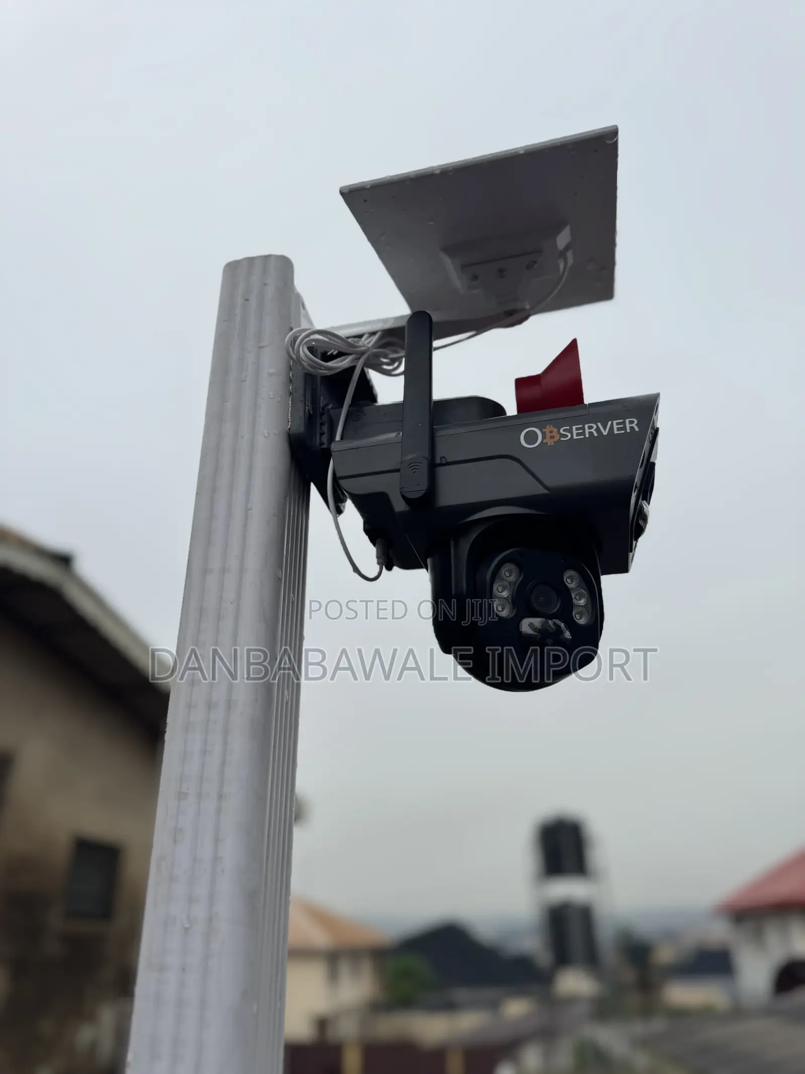 Observer Triple Lens Solar Cctv Camera With Big Red Speaker