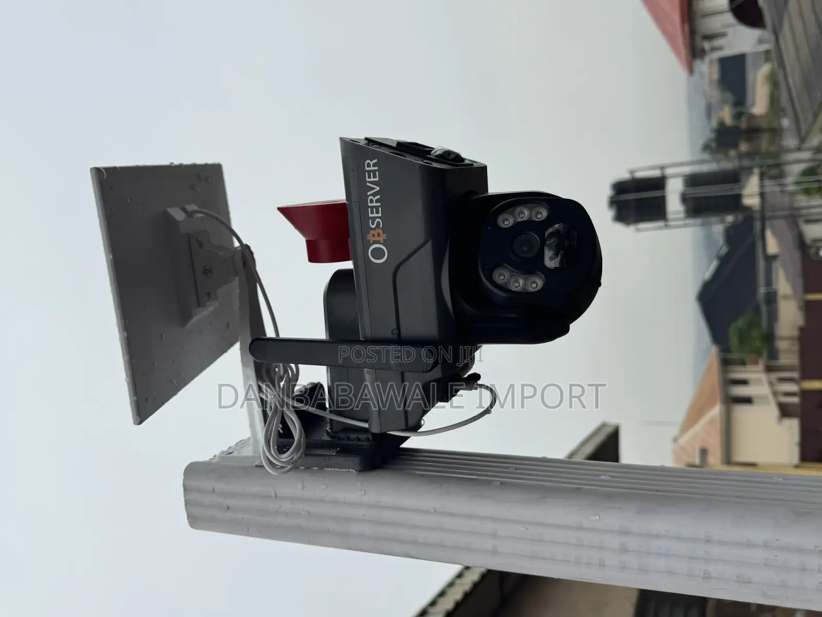 Observer Triple Lens Solar Cctv Camera With Big Red Speaker
