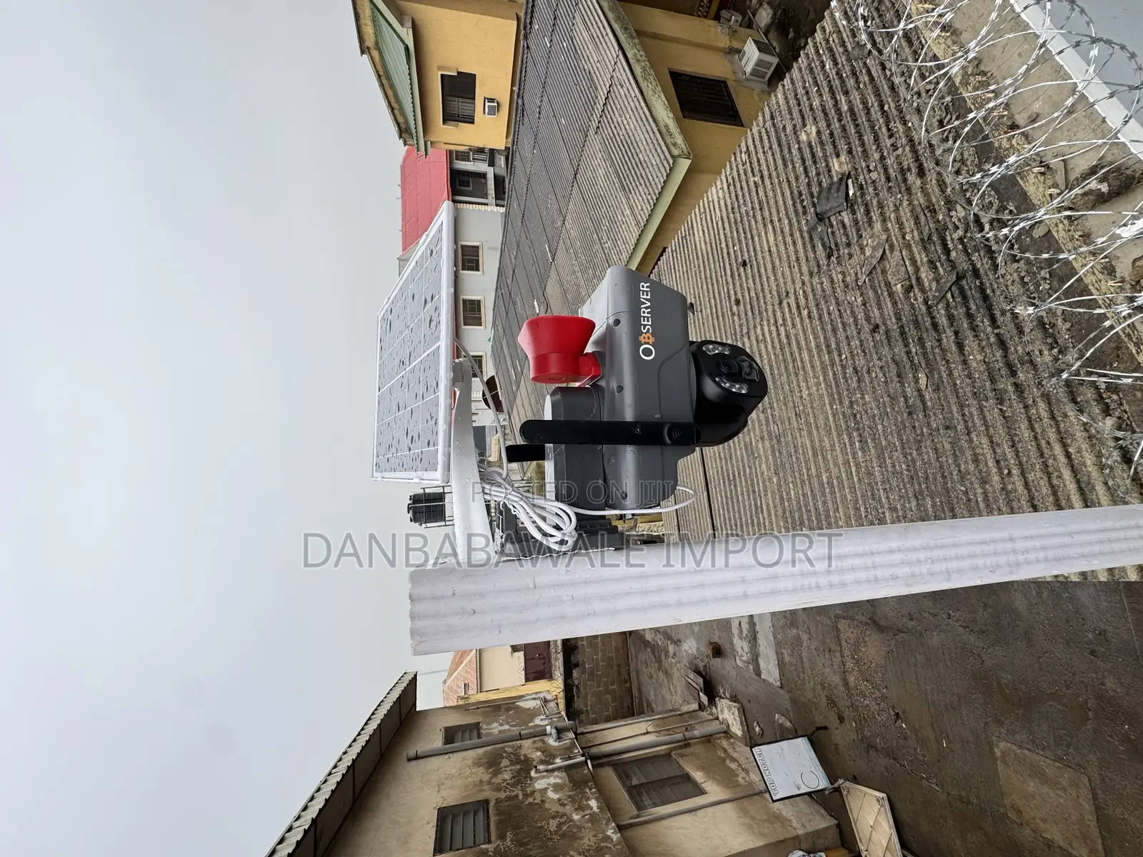 Observer Triple Lens Solar Cctv Camera With Big Red Speaker