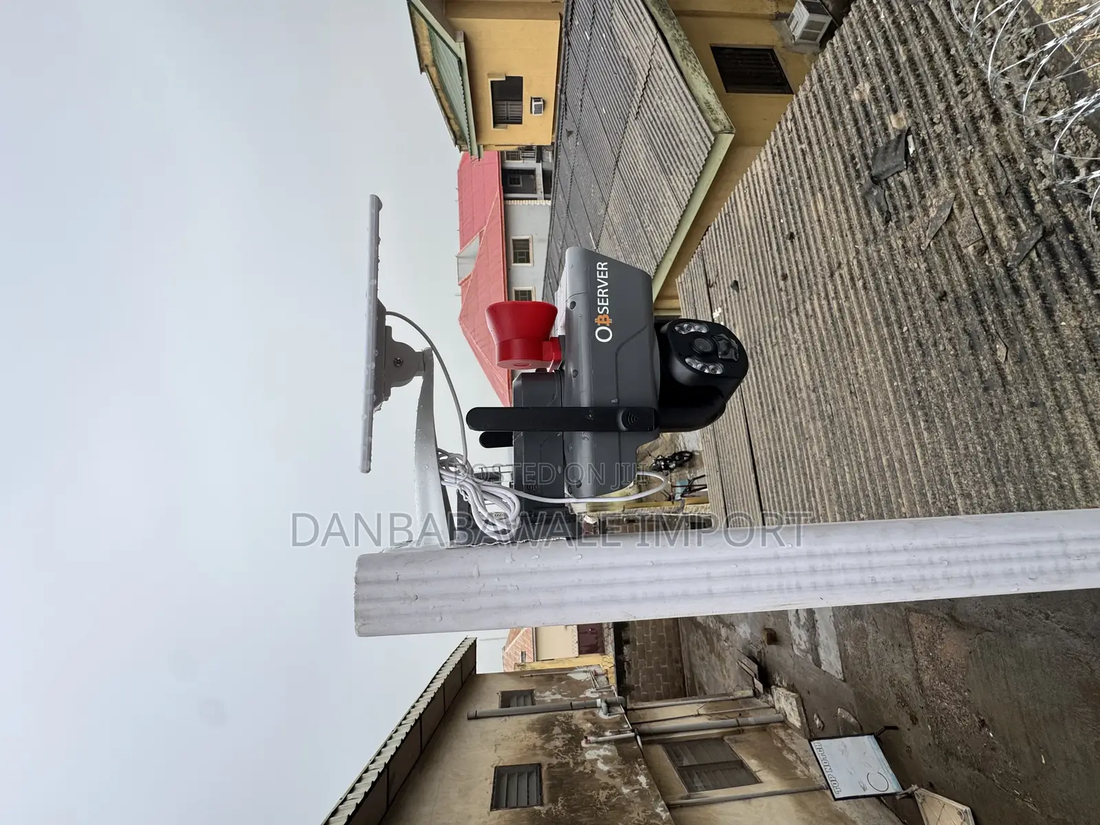 Observer Triple Lens Solar Cctv Camera With Big Red Speaker
