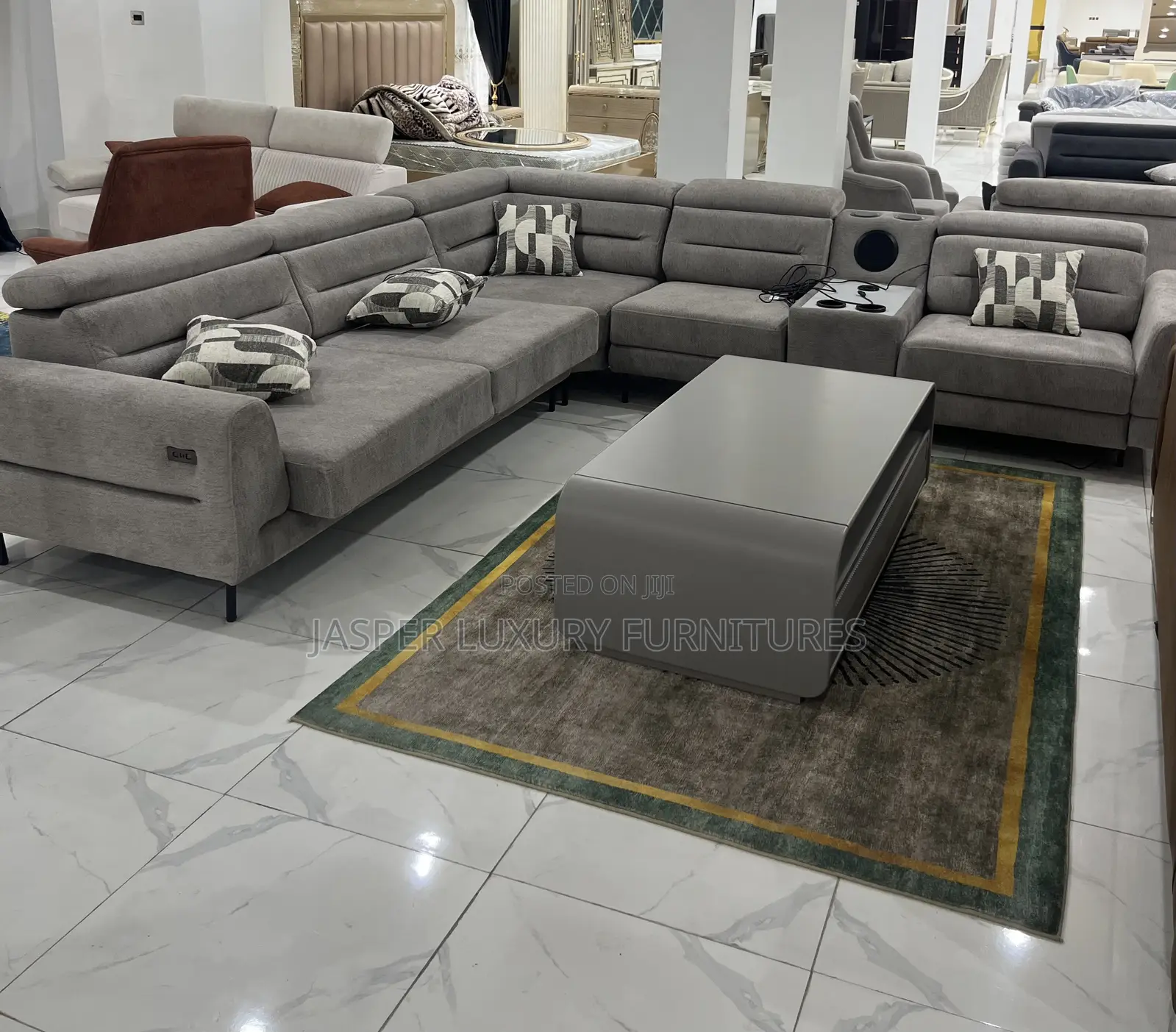 Modern L Shaped Fabric Sofa