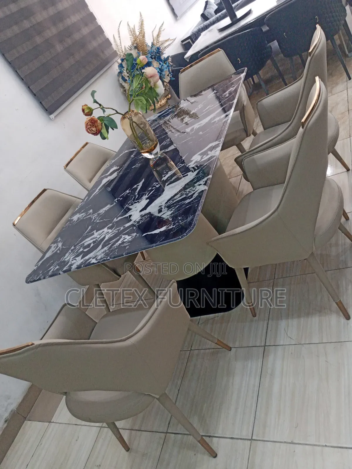 Turkish Marble Top Dining Table by 6 Seaters