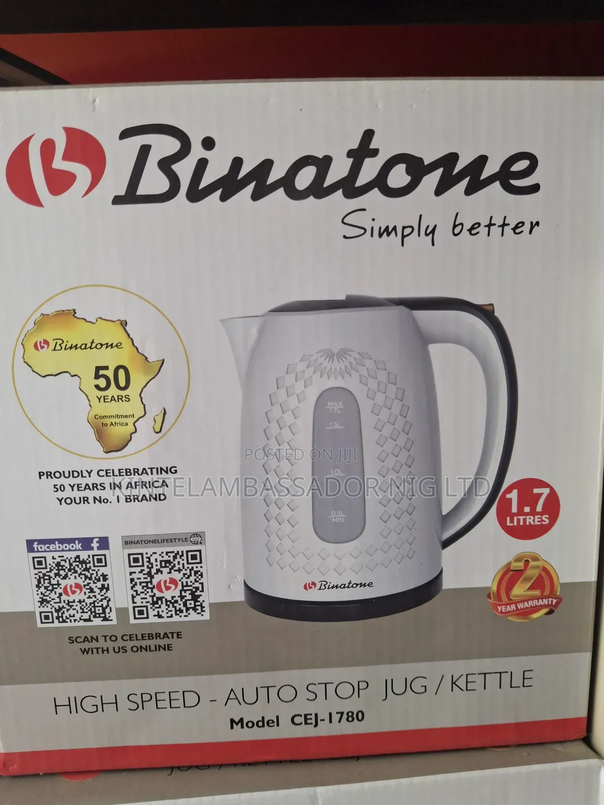 Binantone Jug/Kettle - Cej - 1780