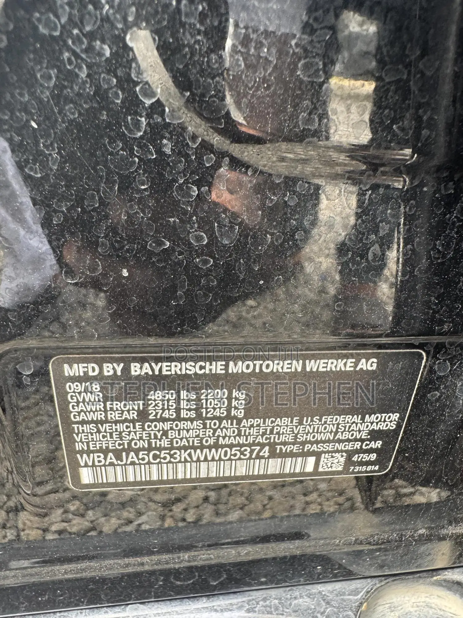 BMW 530i 2019 Black