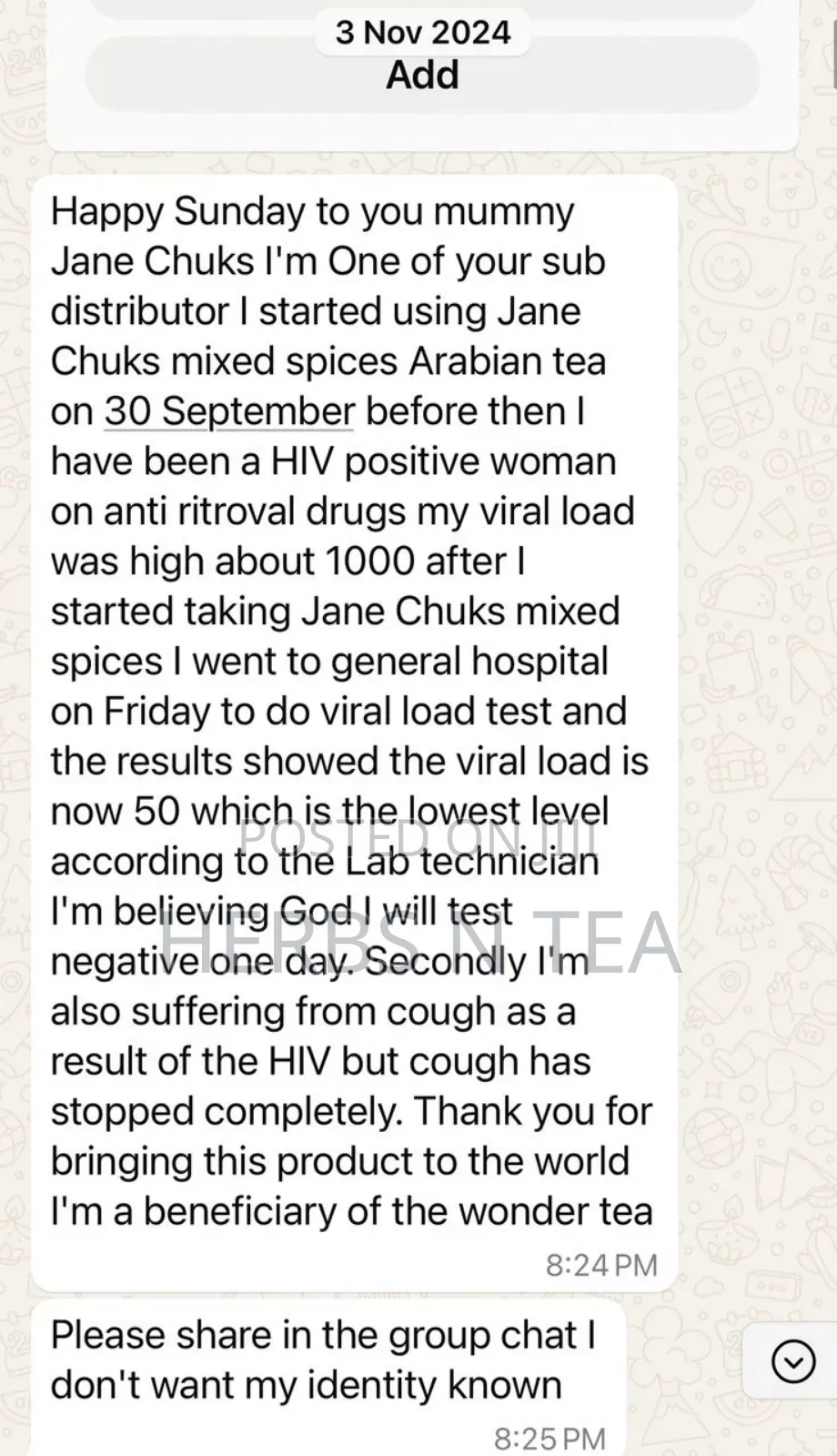 Janechuks Hiv Reverse Tea for Men/Women