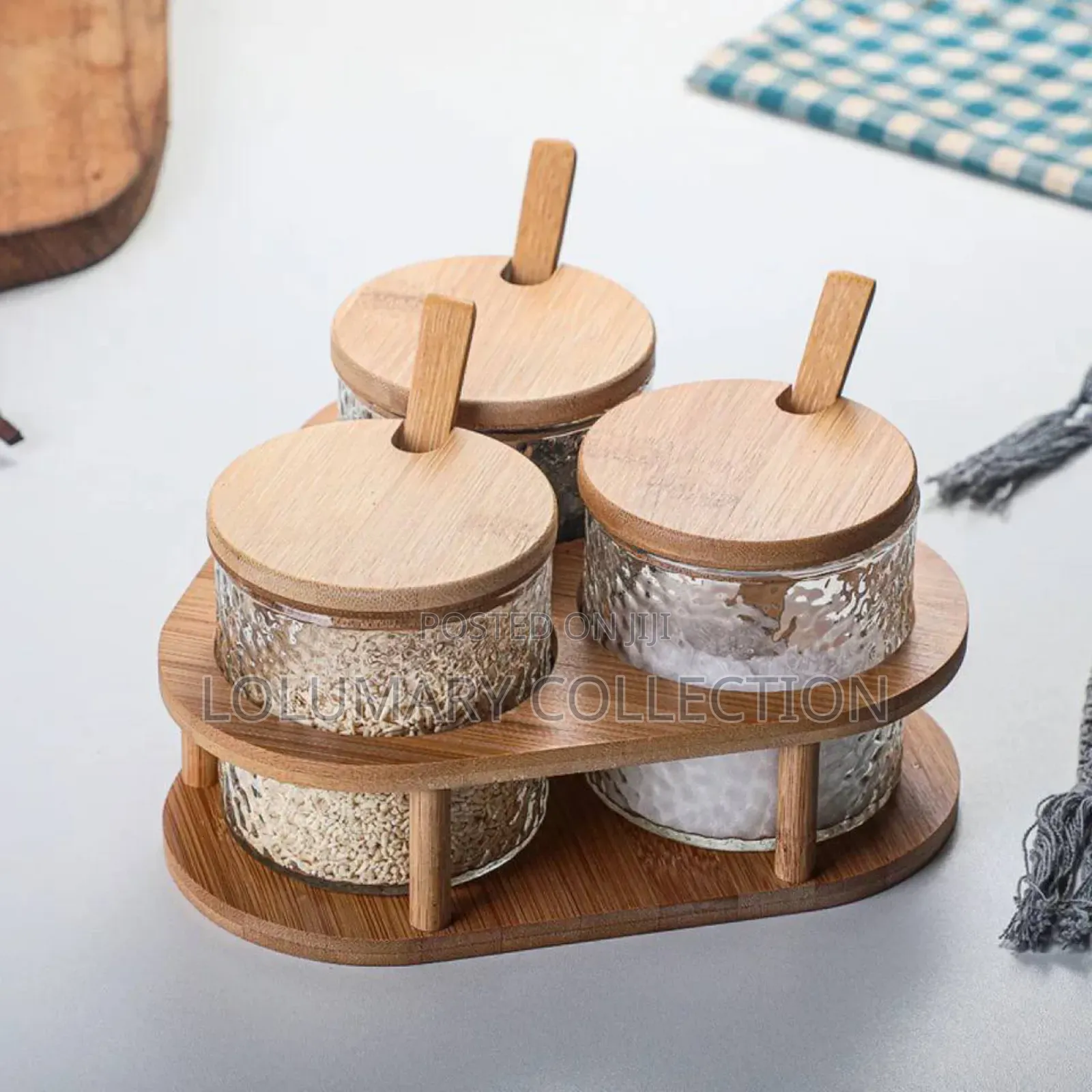 3-in-1 Spice Jar Set With Rack – Seasoning Container