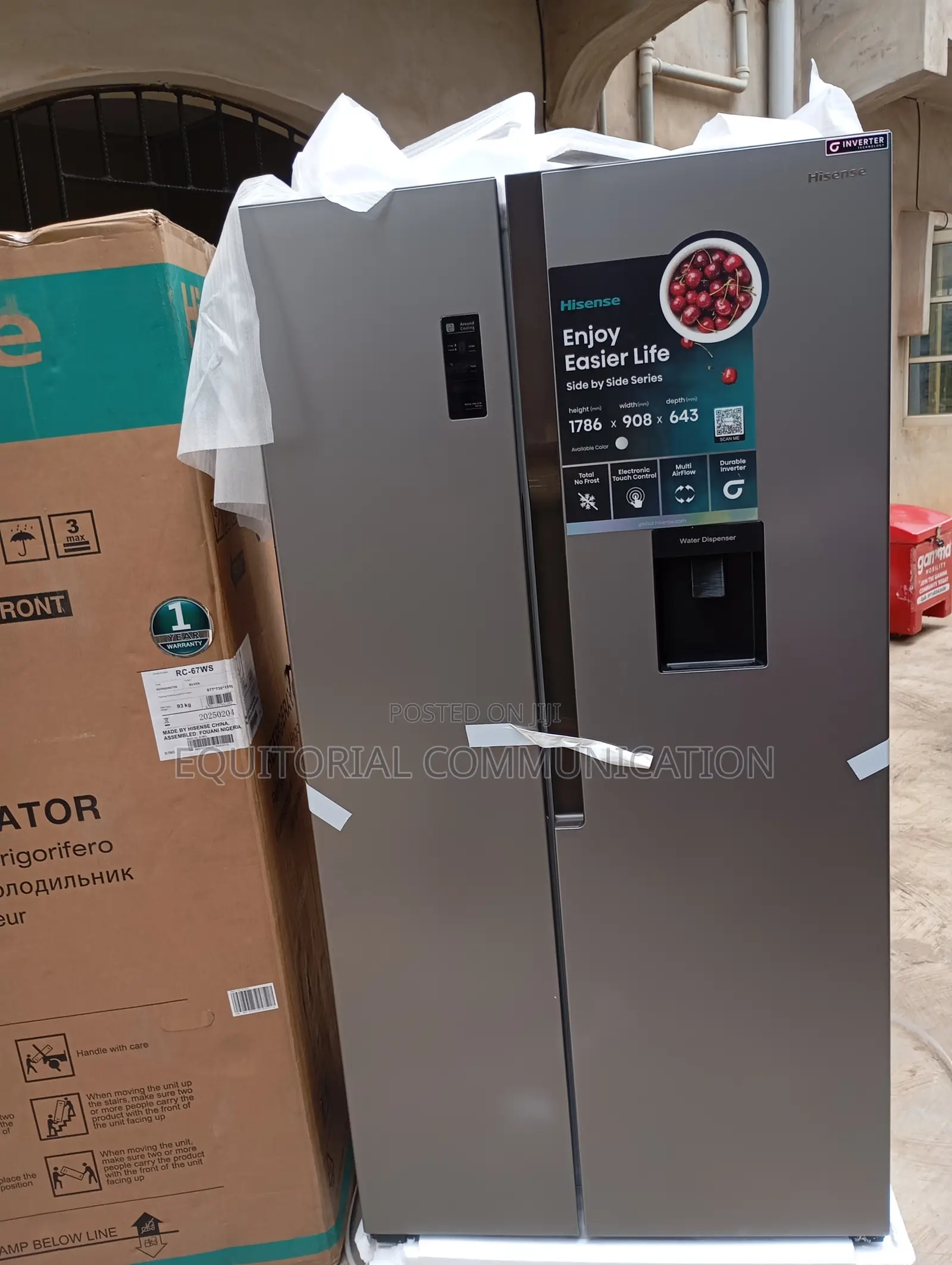 Energy Certified Hisense 519l Side by Side Refrigerator