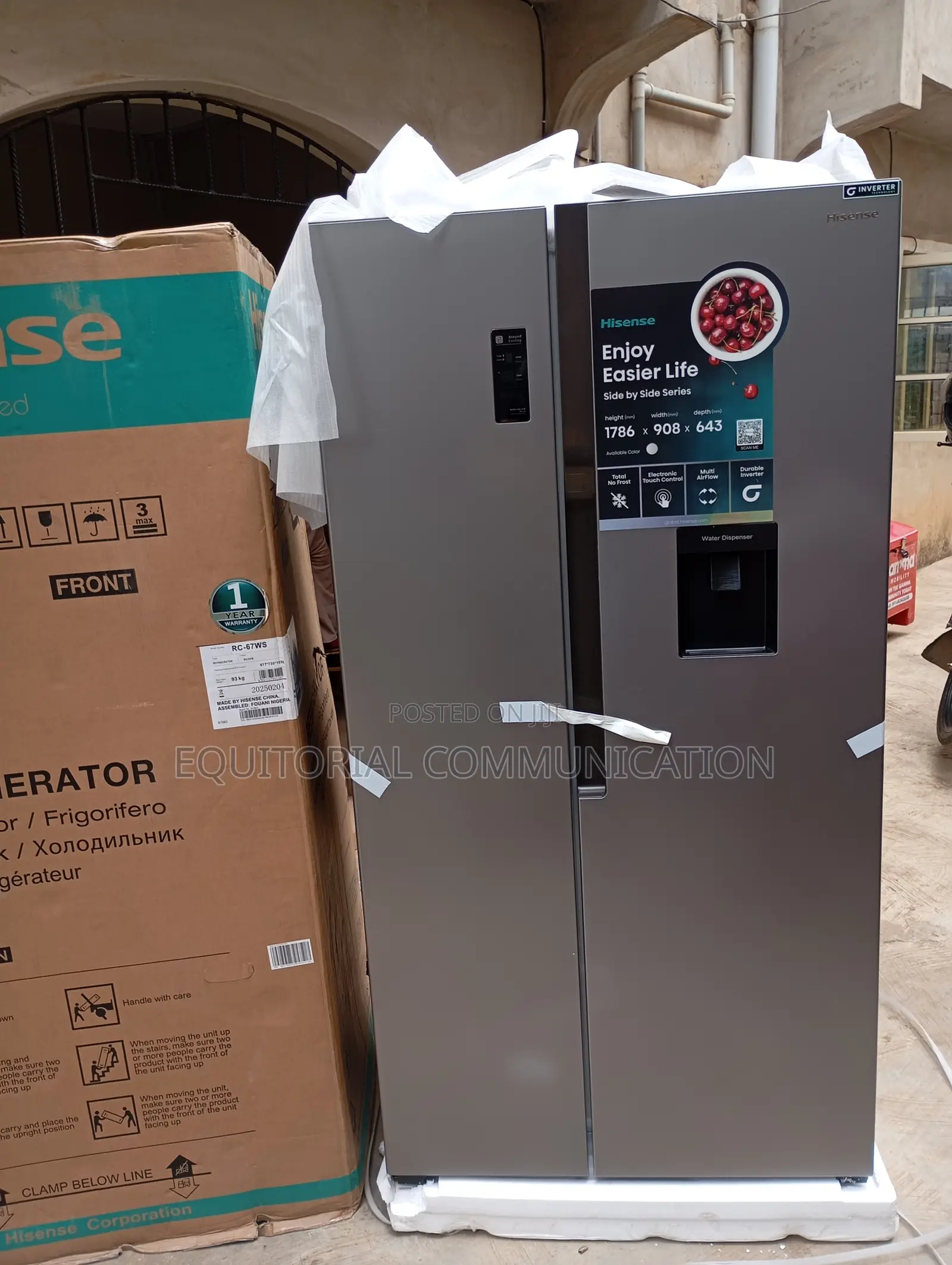 Hisense Rc-67ws Side by Side Refrigerator With Dispenser
