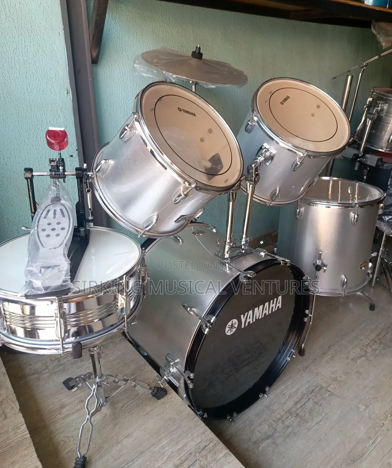 5pcs Yamaha Drum Silver Colour