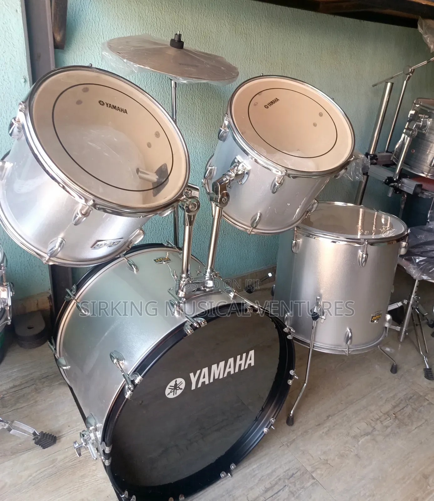 5pcs Yamaha Drum Silver Colour