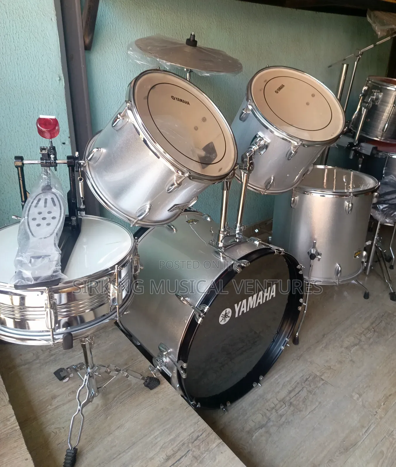 5pcs Yamaha Drum Silver Colour