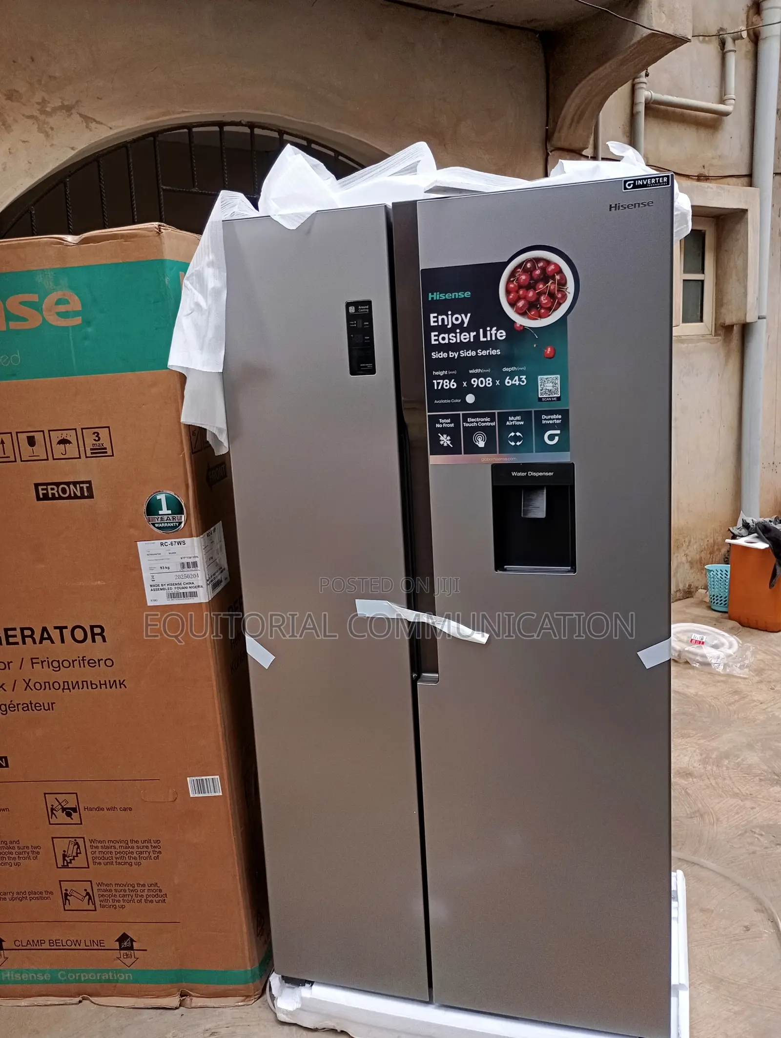Hisense Side by Side Gray Refrigerator Rc-67ws