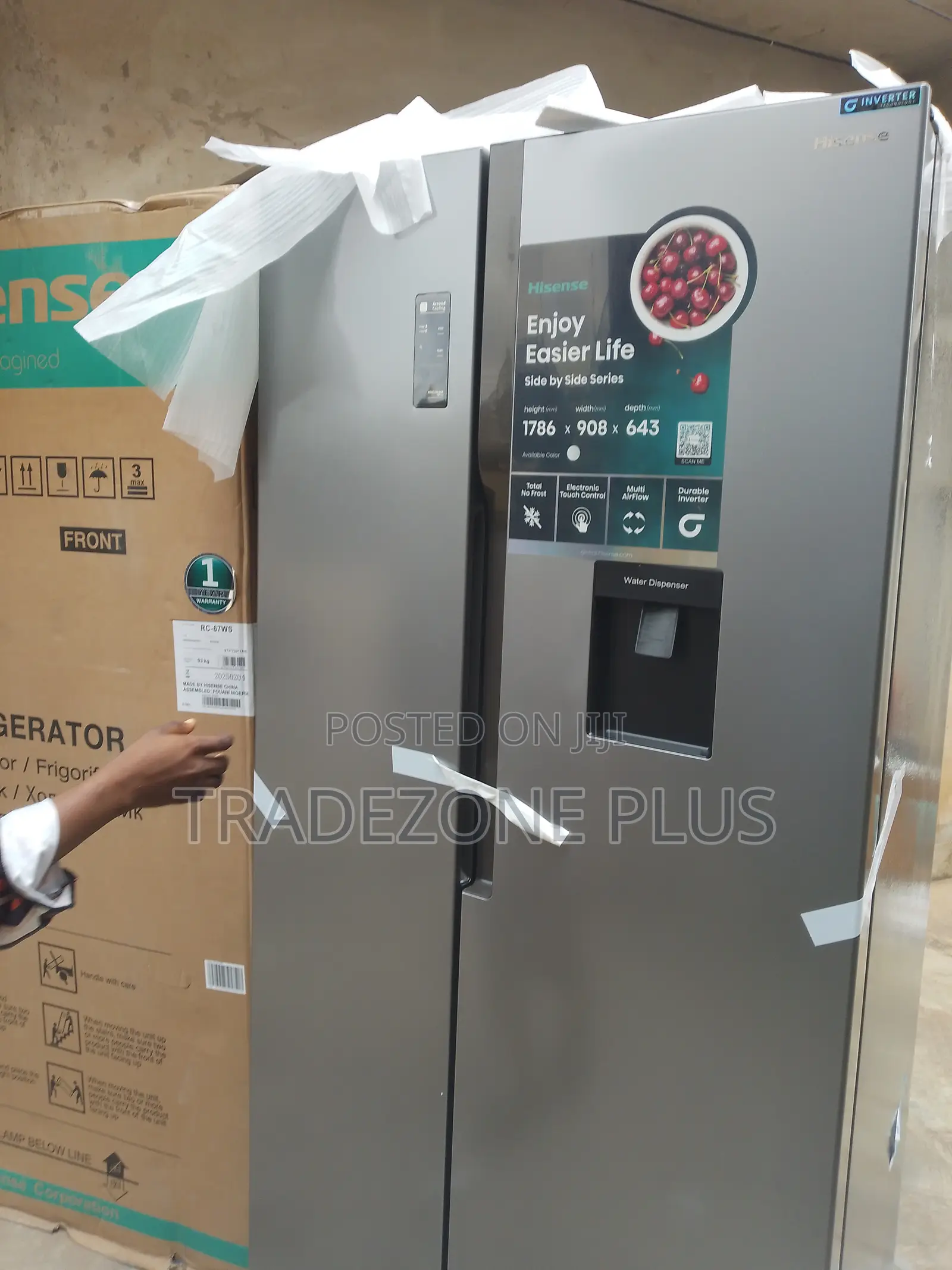 Hisense Rc-67ws Large Capacity Side by Side Refrigerator