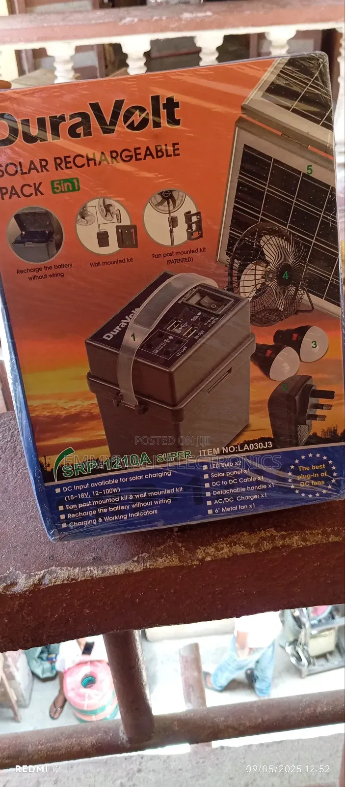Solar Kit With Lithium Battery, Panel Mini Fan Srp1210a