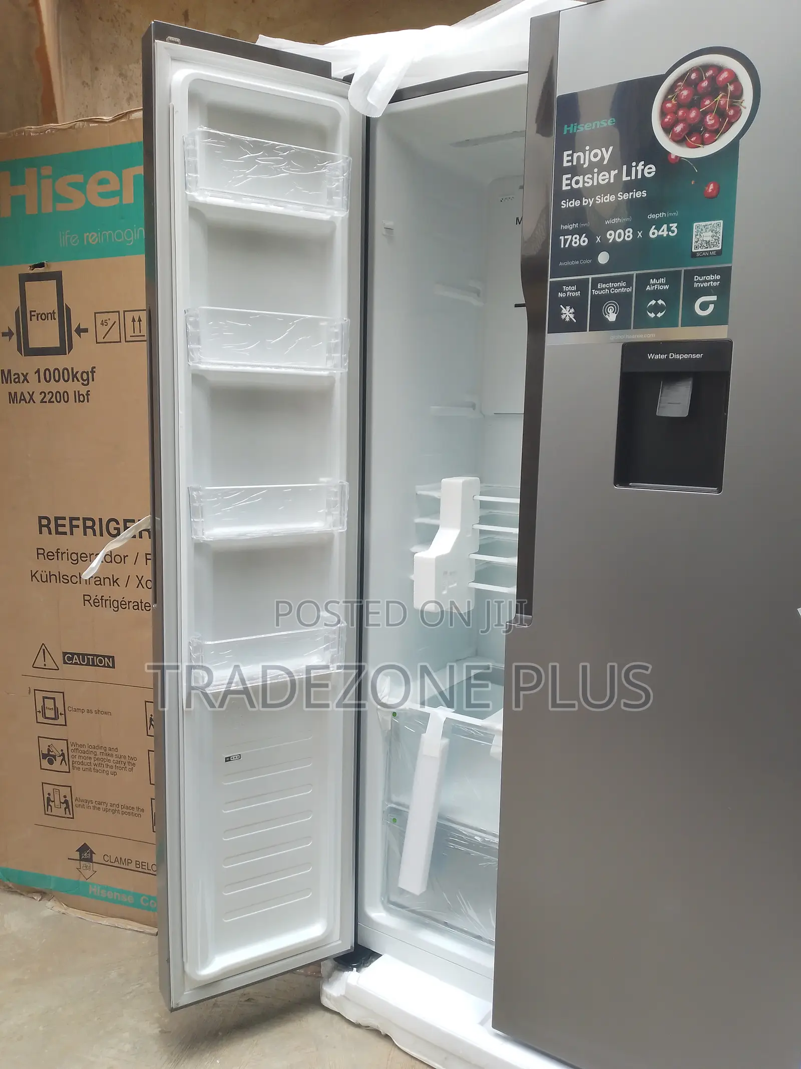 Hisense Rc-67ws Low Noise Side by Side Refrigerator