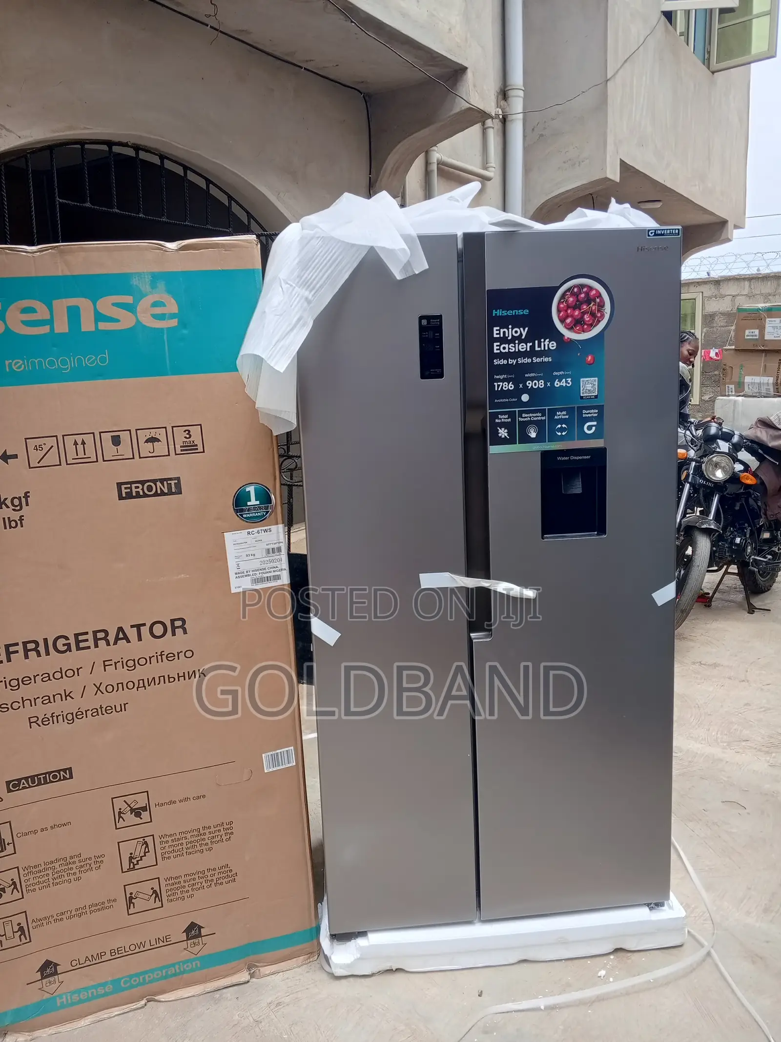 Hisense Rc-67ws 519l Side by Side Instant Cooling Fridge