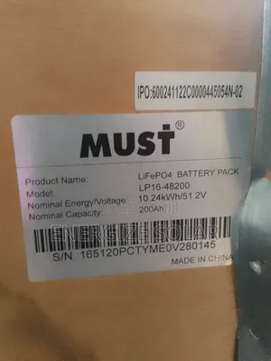 10kwh 51.2v Must Lithium Battery