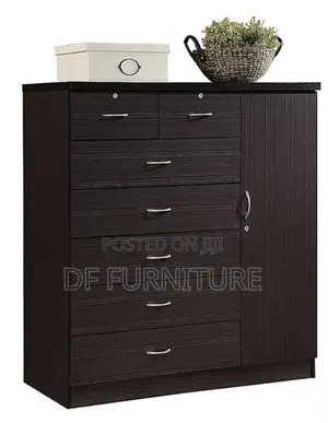 Photo - Coffee Brown Chest of Drawers With a Door