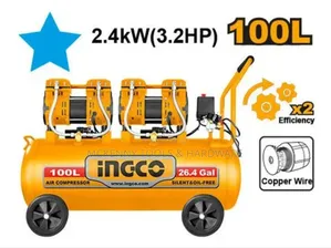 Compressor 3.2hp 100l 75db 60hz 2x1200w 3400 RPM Ingco
