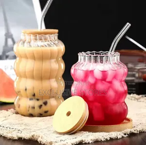 Ins Glass Cup With Straw