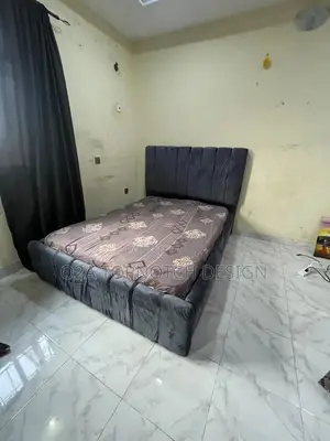 Grey 4.5 by 6 Fully Padded Bedframe