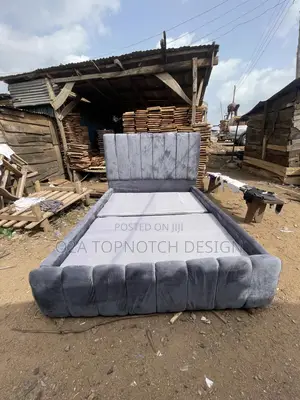 Grey 4.5 by 6 Fully Padded Bedframe