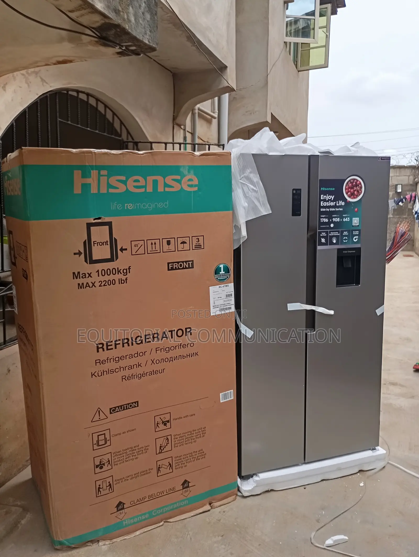 Hisense Side by Side Instant Cooling Refrigerator Rc-67ws