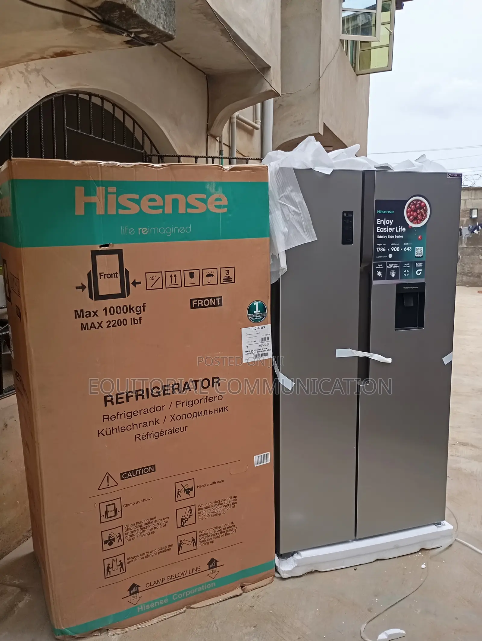 Hisense Side by Side Instant Cooling Refrigerator Rc-67ws