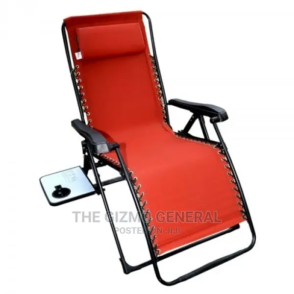 Anti -Gravity Chair With Side Table - Red