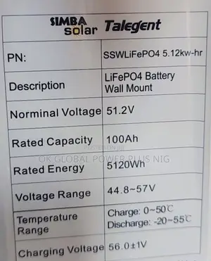 Talegent 5.12kwh Lithium-Ion (100ah) Battery
