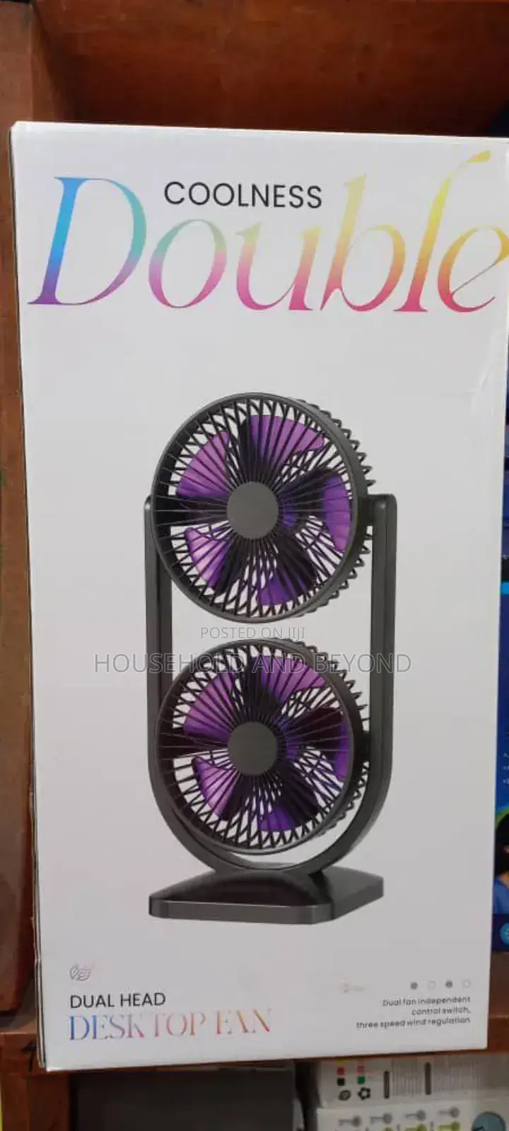 Dual Head Desktop Fan – Double Coolness Electric Desk Fan