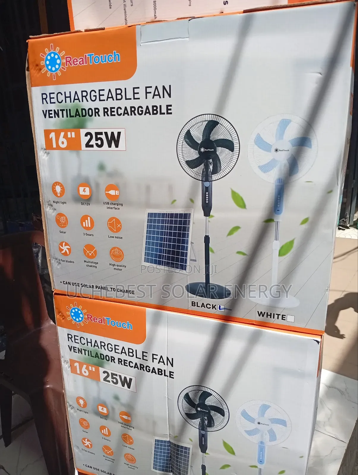 16inches/25w Rechargeable Fan With Panel