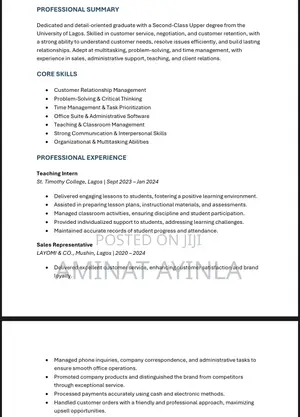 Customer Service Representative/Front Desk/Office Assistant