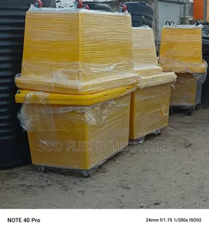 1100 Liters Geepee 100% Rubber Waste Bin Yellow Color